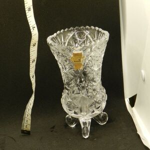 Anne Hutte Crystal Vase made in Germany- 5 1/2” tall BLEIKRISTALL